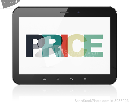 Image of Advertising concept: Tablet Computer with Price on  display