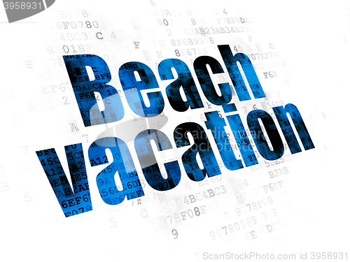 Image of Vacation concept: Beach Vacation on Digital background