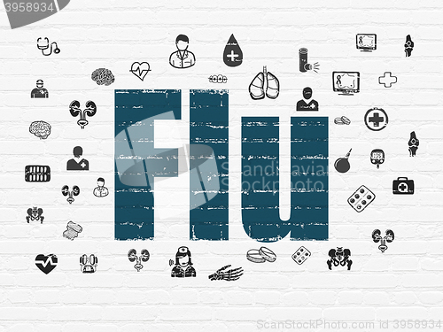 Image of Healthcare concept: Flu on wall background