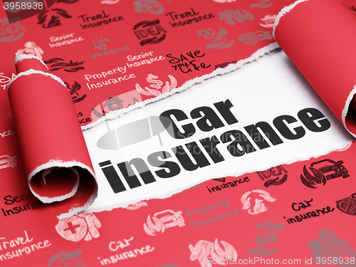 Image of Insurance concept: black text Car Insurance under the piece of  torn paper