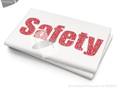 Image of Privacy concept: Safety on Blank Newspaper background