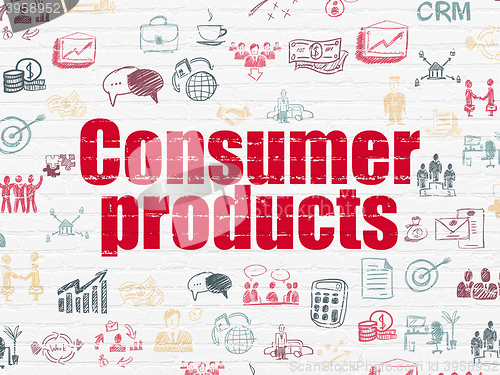 Image of Business concept: Consumer Products on wall background