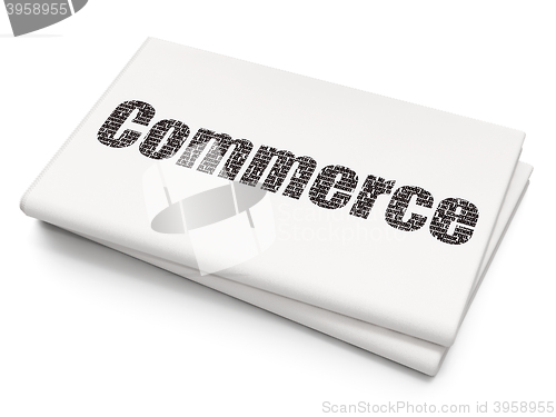 Image of Finance concept: Commerce on Blank Newspaper background