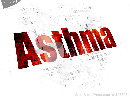 Image of Medicine concept: Asthma on Digital background