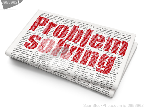 Image of Finance concept: Problem Solving on Newspaper background