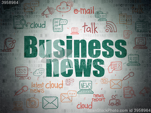 Image of News concept: Business News on Digital Data Paper background