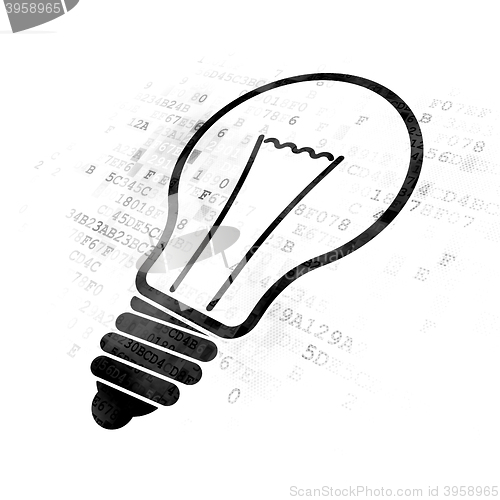 Image of Business concept: Light Bulb on Digital background