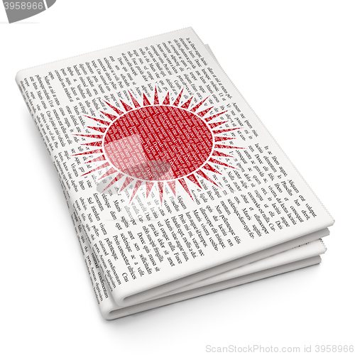 Image of Travel concept: Sun on Newspaper background