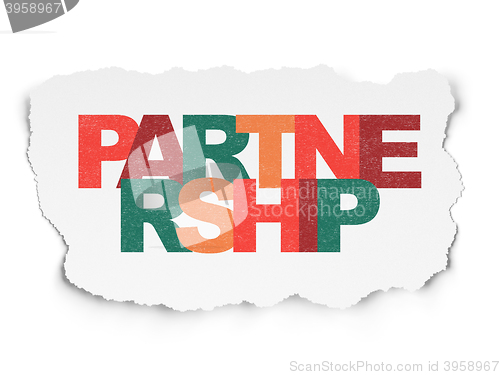 Image of Business concept: Partnership on Torn Paper background