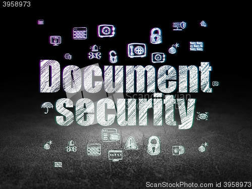 Image of Security concept: Document Security in grunge dark room