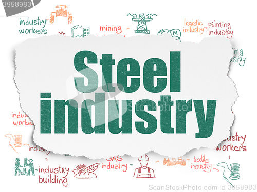 Image of Industry concept: Steel Industry on Torn Paper background