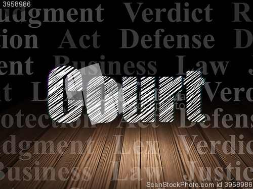 Image of Law concept: Court in grunge dark room