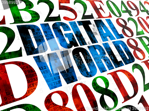 Image of Information concept: Digital World on Digital background