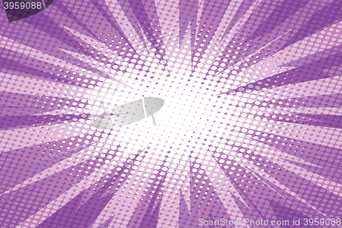 Image of Purple pop art retro burst background
