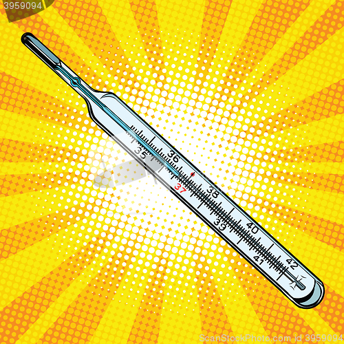 Image of Mercury glass medical thermometer temperature 36.6