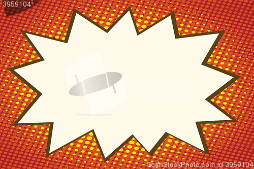 Image of Explosion comics bubble on orange background