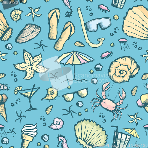 Image of  seamless sea creatures pattern