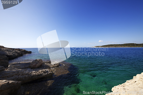 Image of Blue clear sea at sun morning