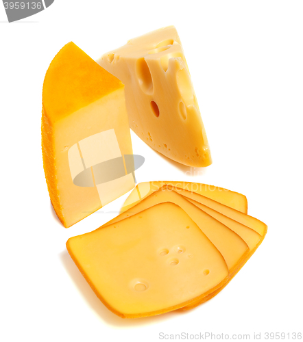 Image of Pieces and slices of cheese