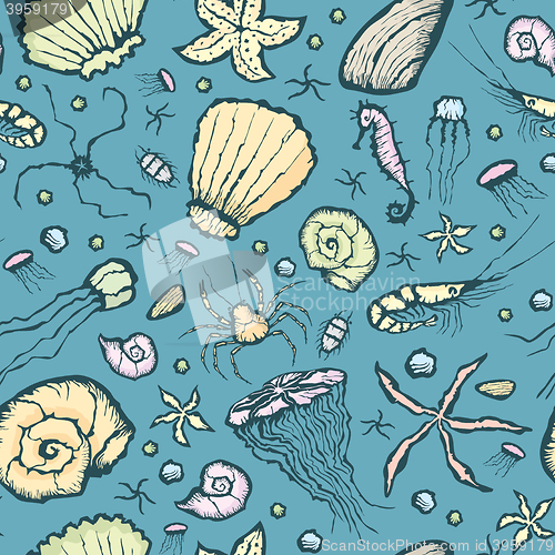 Image of  seamless summer beach pattern