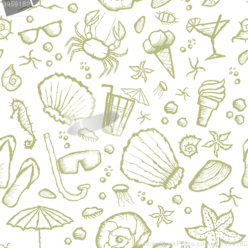 Image of  seamless summer beach pattern