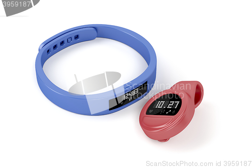 Image of Wristband and clip-on activity trackers