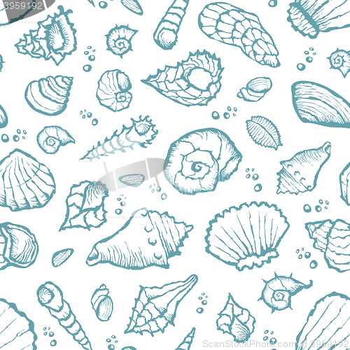 Image of  seamless summer shell pattern