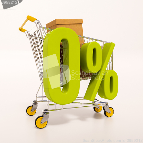 Image of Shopping cart and 0 percent