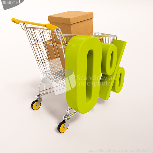 Image of Shopping cart and 0 percent