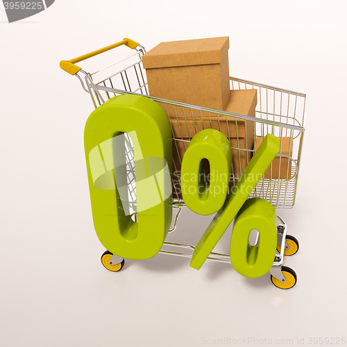 Image of Shopping cart and 0 percent