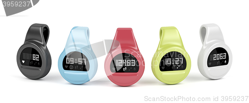 Image of Fitness trackers on white