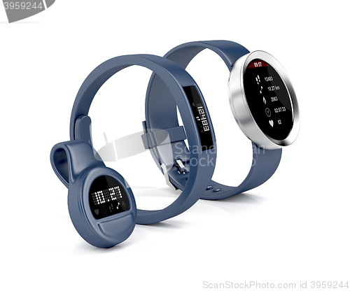 Image of Activity trackers on white