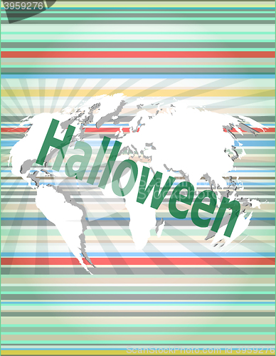 Image of screen digital with holiday halloween word vector illustration