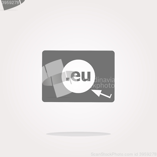 Image of Domain EU sign icon. Top-level internet domain symbol with cursor pointer . Vector illustration. Vector Icon