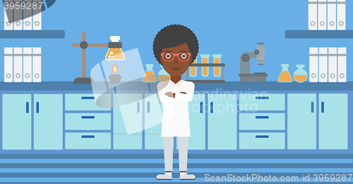 Image of Female laboratory assistant.