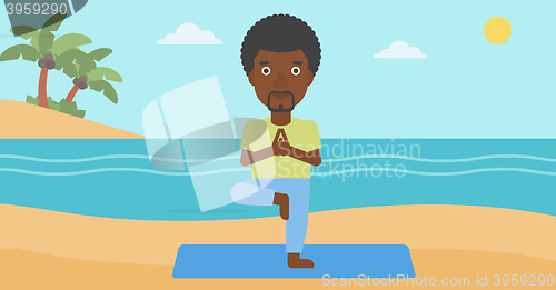 Image of Man practicing yoga.