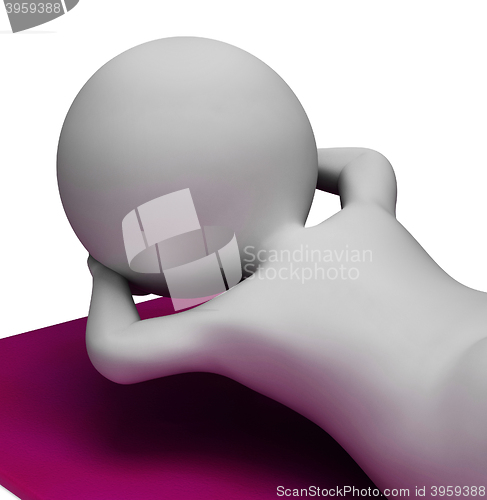 Image of Sit Ups Shows Get Fit And Abdomens 3d Rendering