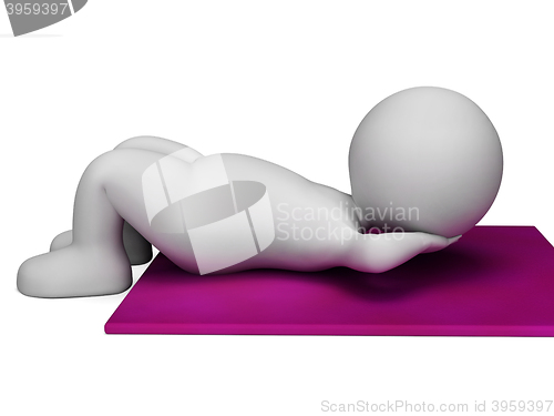 Image of Sit Ups Represents Work Out And Abdomens 3d Rendering