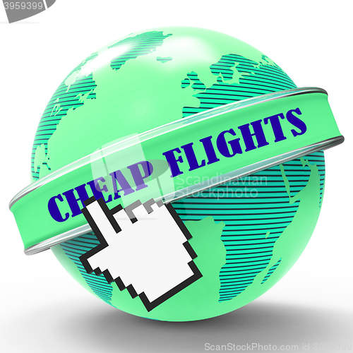 Image of Cheap Flights Represents Reduction Sale And Promo