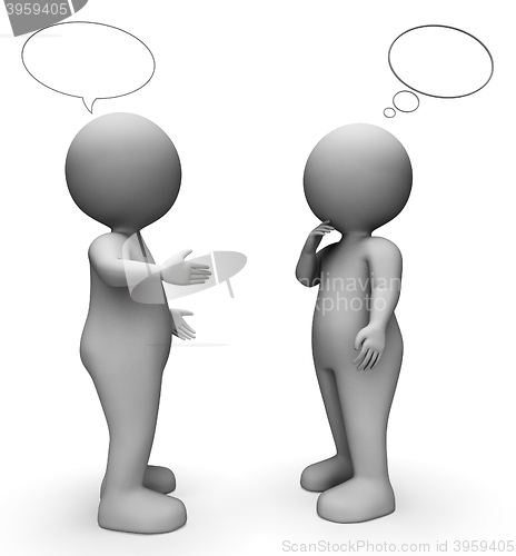 Image of Speech Bubble Means Correspond Render And Men 3d Rendering