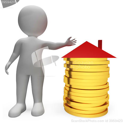 Image of Savings Money Represents Real Estate And Apartment 3d Rendering