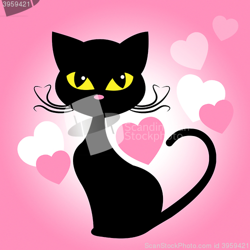 Image of Cat Hearts Means Valentines Day And Cats