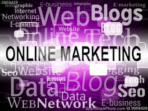 Image of Online Marketing Shows Search Engine And Commerce