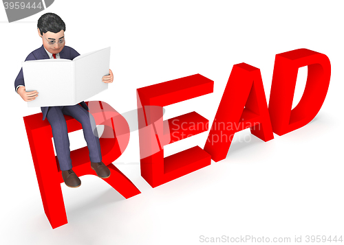 Image of Businessman Character Indicates Executive Reading And Literacy 3