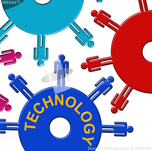 Image of Technology Cogs Indicates Gear Wheel And Cogwheel