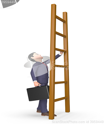 Image of Challenge Ladder Indicates Hard Times And Advance 3d Rendering