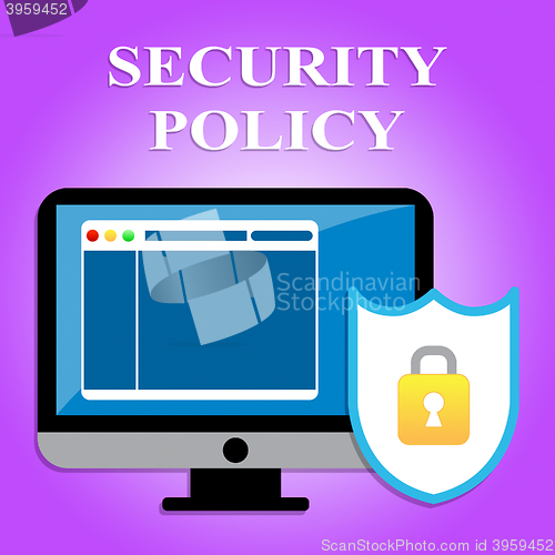 Image of Security Policy Represents Privacy Agreement And Computers