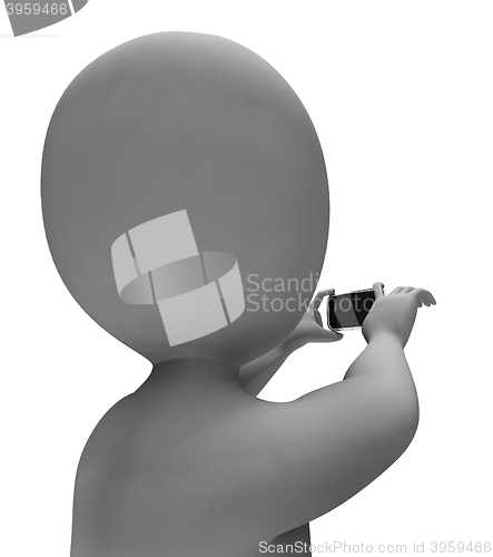 Image of Character Photo Means Render Telephone And Snapshot 3d Rendering