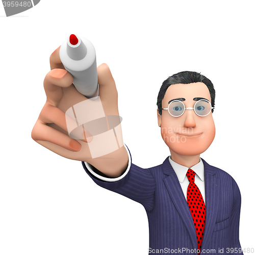 Image of Writing Message Indicates Business Person And Literacy 3d Render