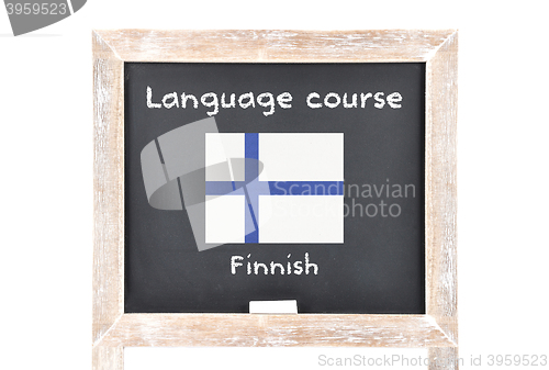 Image of Language course with flag on board